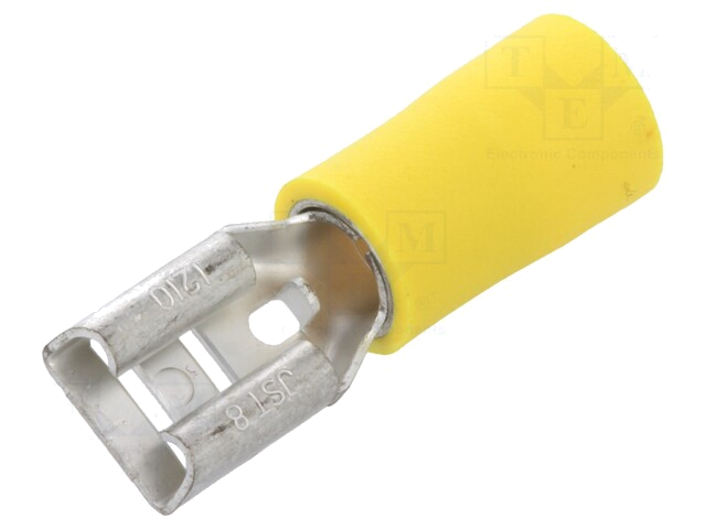 Connector: vlak; 6,3mm; 0,8mm; vrouwelijk; 2,5÷6mm2; klemmen; geel Connector: vlak; 6,3mm; 0,8mm; vrouwelijk; 2,5÷6mm2; klemmen; geel